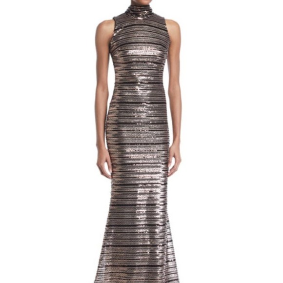 Badgley Mischka Dresses & Skirts - Badgley Mischka Collection Striped Sequin Gown